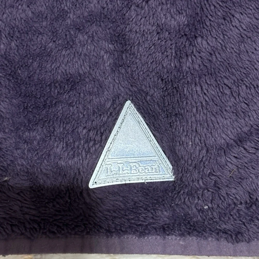 LL Bean Youth Girls Purple‎ Hooded Fleece Full Zip Jacket Size Large (14-16)